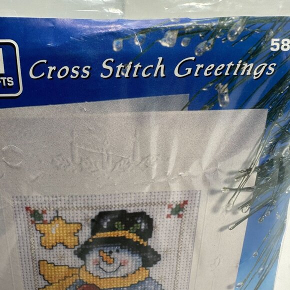 Snowman Cross Stitch Greetings Christmas Holiday Hobby Design Works Crafts 5876 - Picture 6 of 8